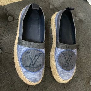 Louis Vuitton Blue LV logo denim Espadrilles